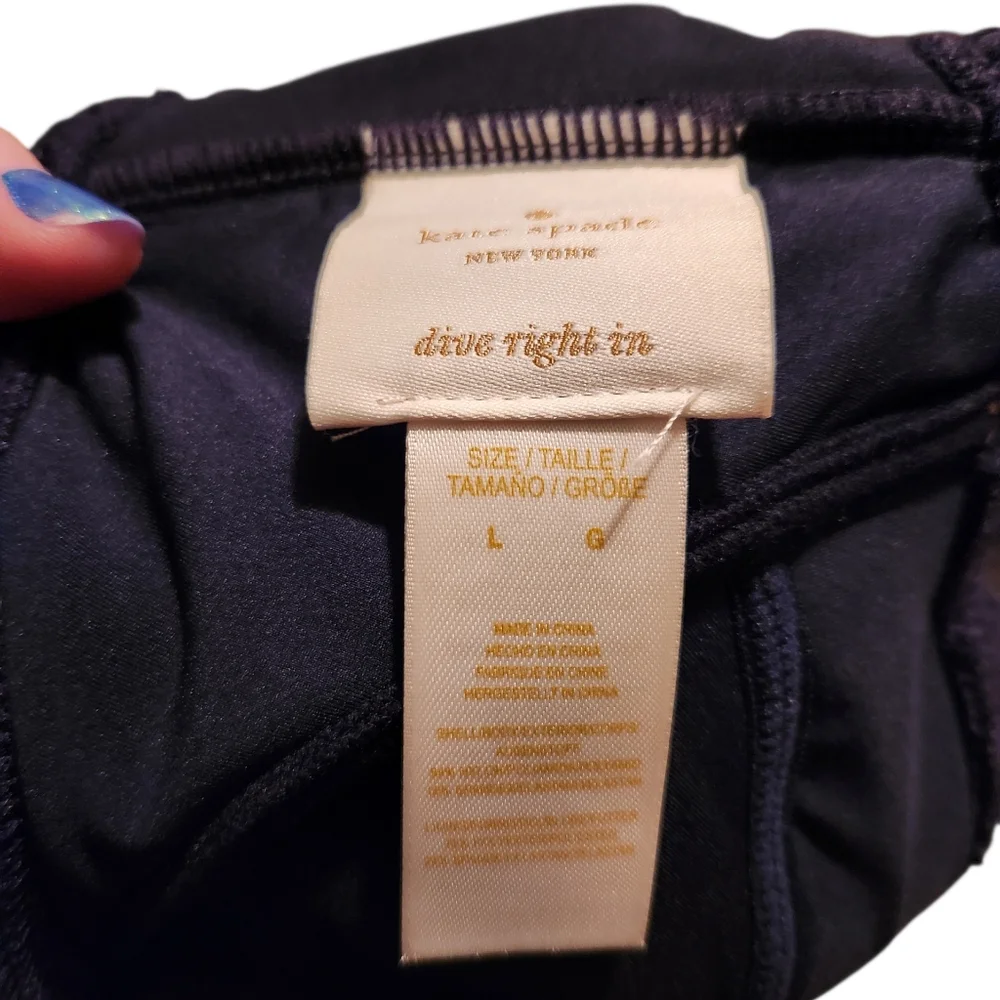 Women’s Large Kate Spade New York Georgica Beach Bralette Navy Bikini Top